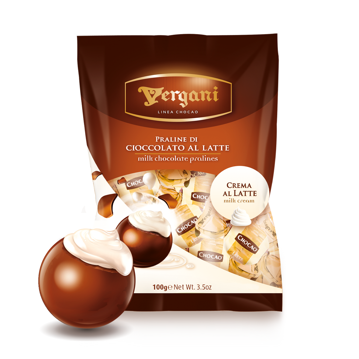 Sfere latte ripiene con crema al latte