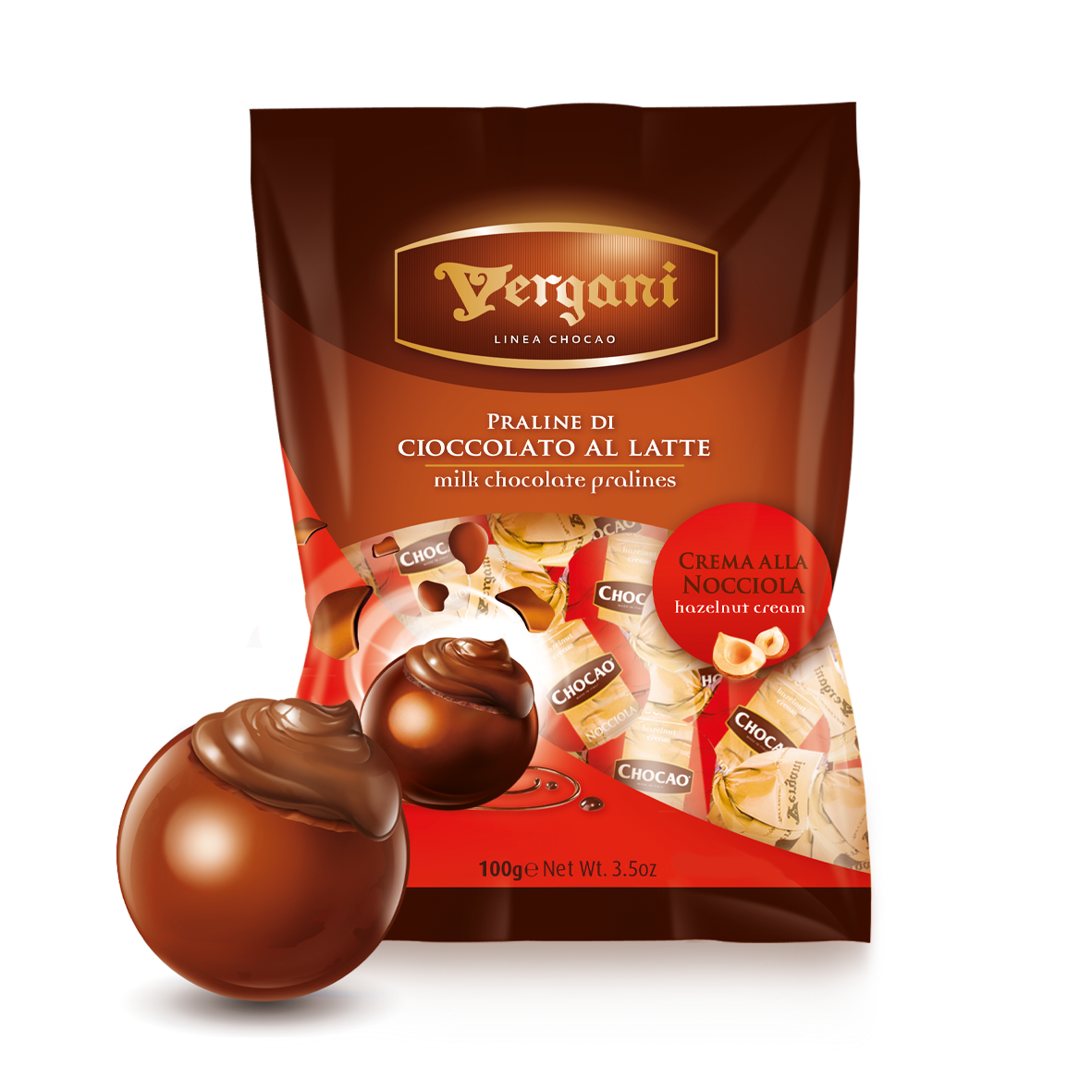 Sfere latte ripiene con crema alla nocciola